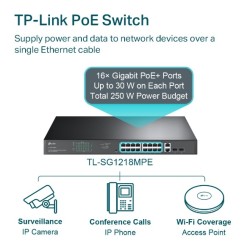 SWITCH TPLINK TL-SG1218MPE