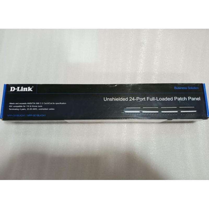PATCH PANEL DLINK 24Port CAT6 UTP LOADED NPP-C61BLK241