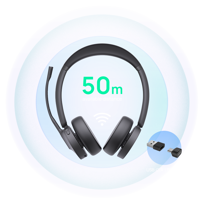 HEADSET YEALINK BH70 DUAL TEAMS USB-A MICROSOFT CERTIFIED BLUETOOTH