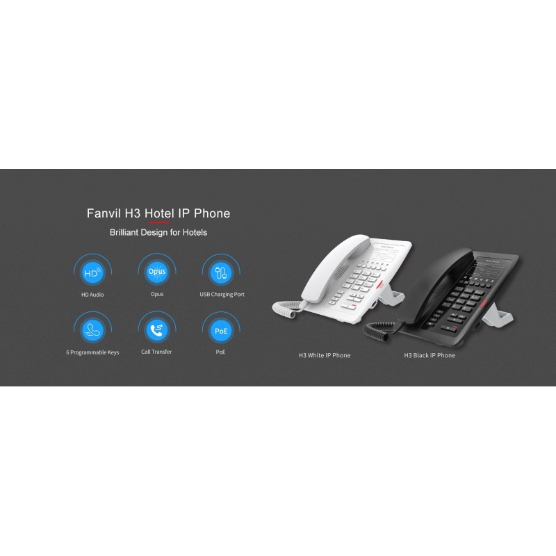 IP PHONES FANVIL H3 BLACK