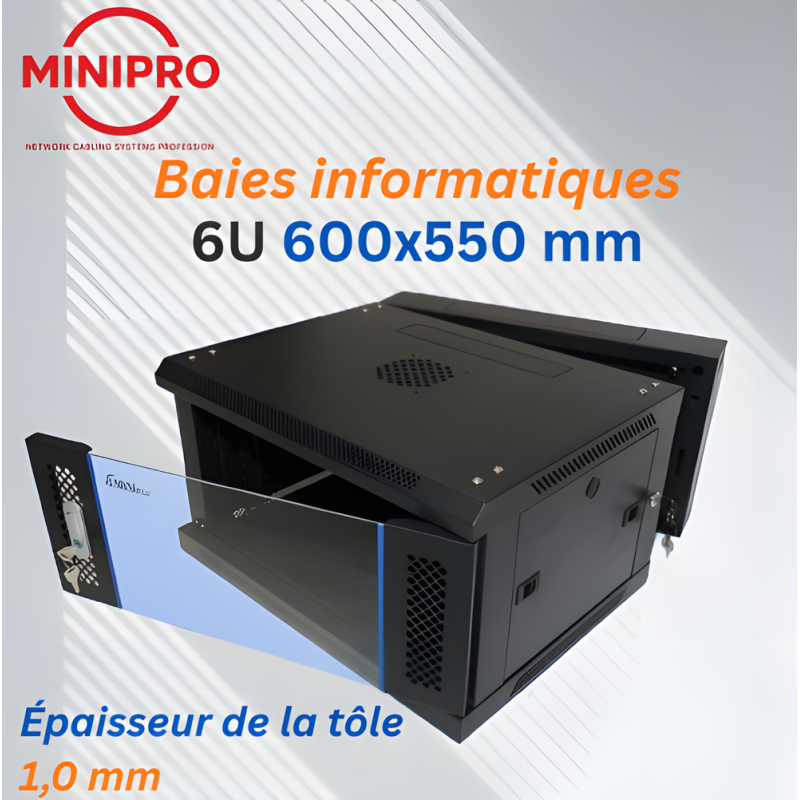 6U Wall Mount Network Cabinet – 600×550mm (Server Rack)