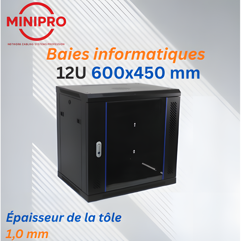 12U Wall Mount Network Cabinet – 600×450mm (Server Rack)