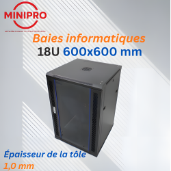 Baie Murale Réseau 18U – 600×600mm (Armoire Serveur)
