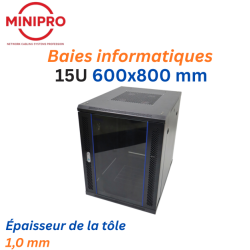 Baie sur Pied Réseau 15U – 600×800mm (Armoire Serveur)