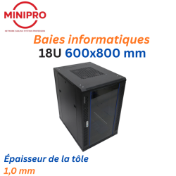 Baie sur Pied Réseau 18U – 600×800mm (Armoire Serveur)