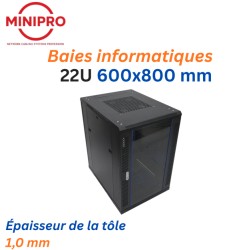 Baie sur Pied Réseau 22U – 600×800mm (Armoire Serveur)