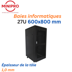 Baie sur Pied Réseau 27U – 600×800mm (Armoire Serveur)