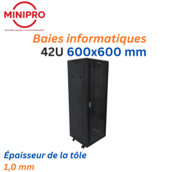Baie sur Pied Réseau 42U – 600×600mm (Armoire Serveur)