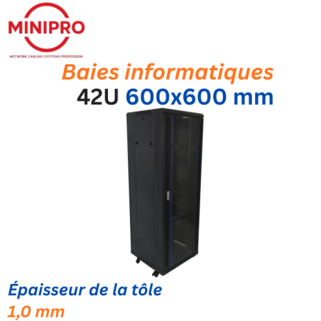 Baie sur Pied Réseau 42U – 600×600mm (Armoire Serveur)
