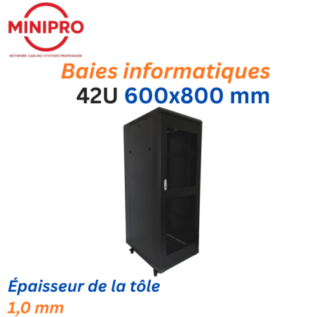 Baie sur Pied Réseau 42U – 600×800mm (Armoire Serveur)